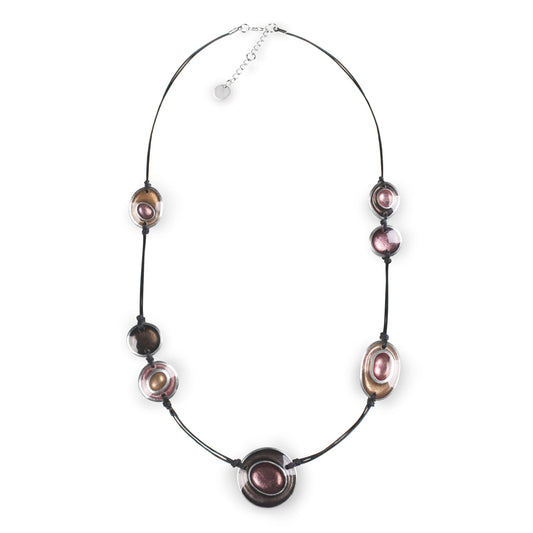 Old Rose Organic Circles Long Necklace | The Jewellery Stop