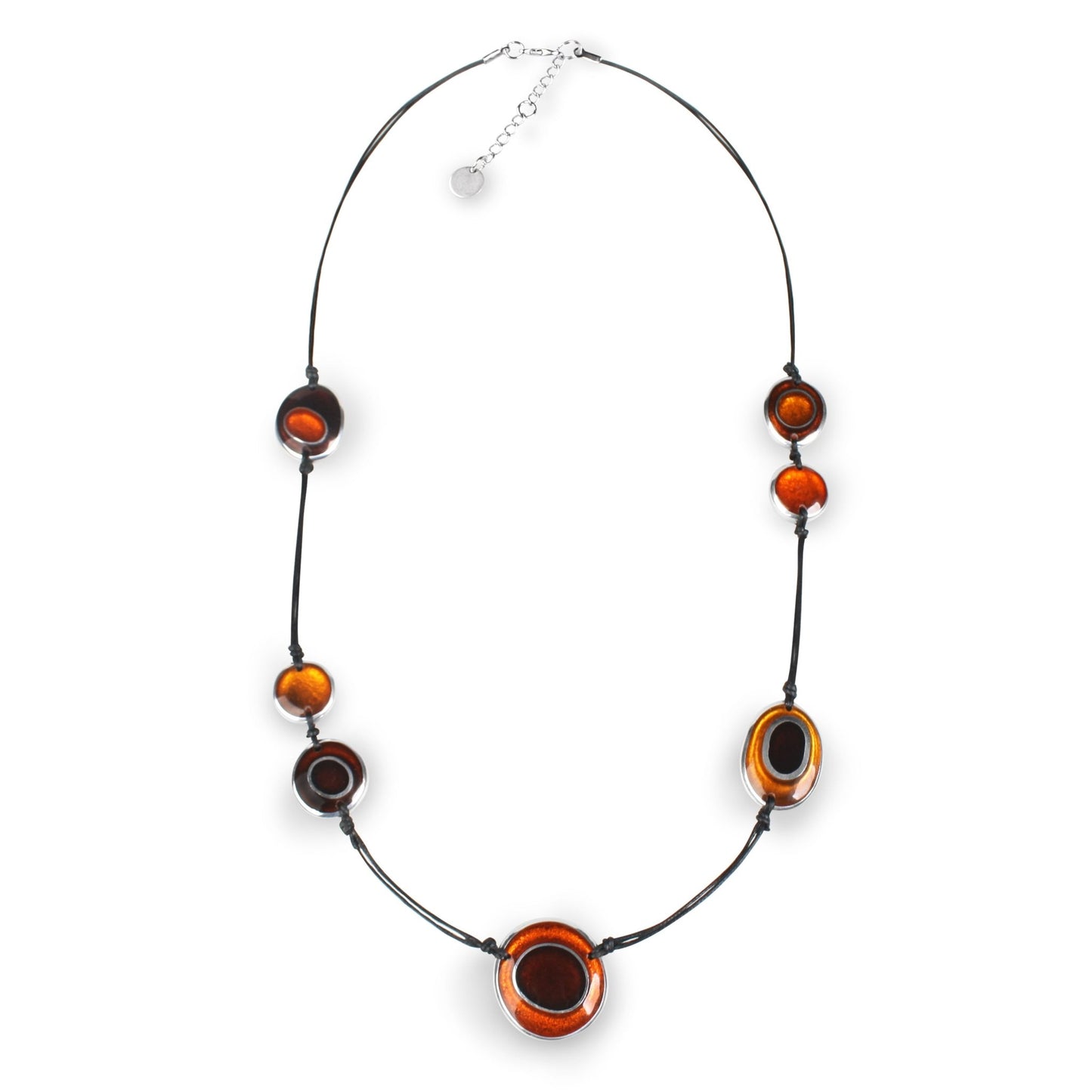 Paprika Organic Circles Long Necklace | The Jewellery Stop
