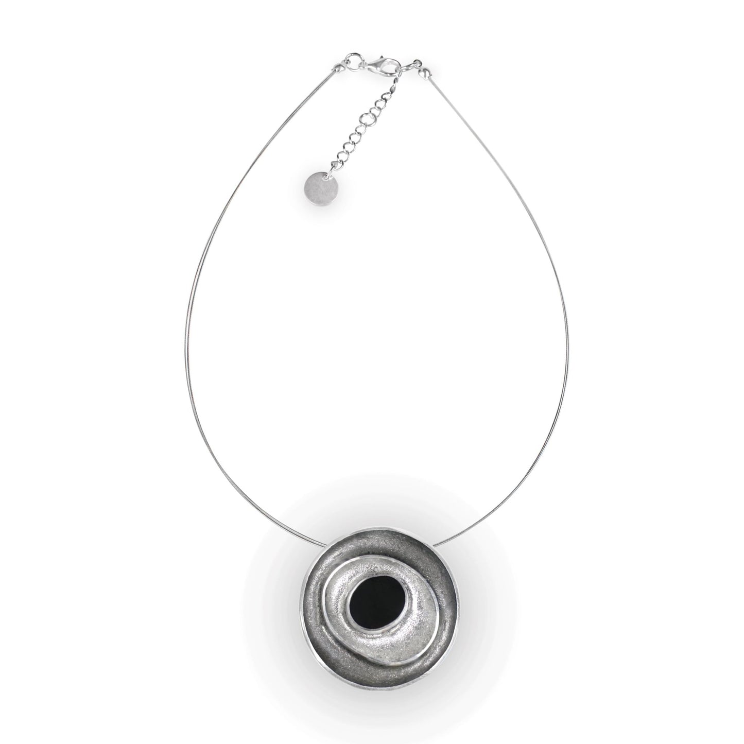 Black Organic Circles Pendant | The Jewellery Stop