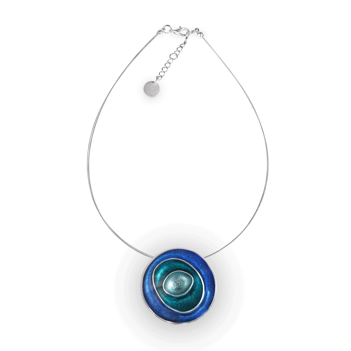 Teal Organic Circles Pendant | The Jewellery Stop
