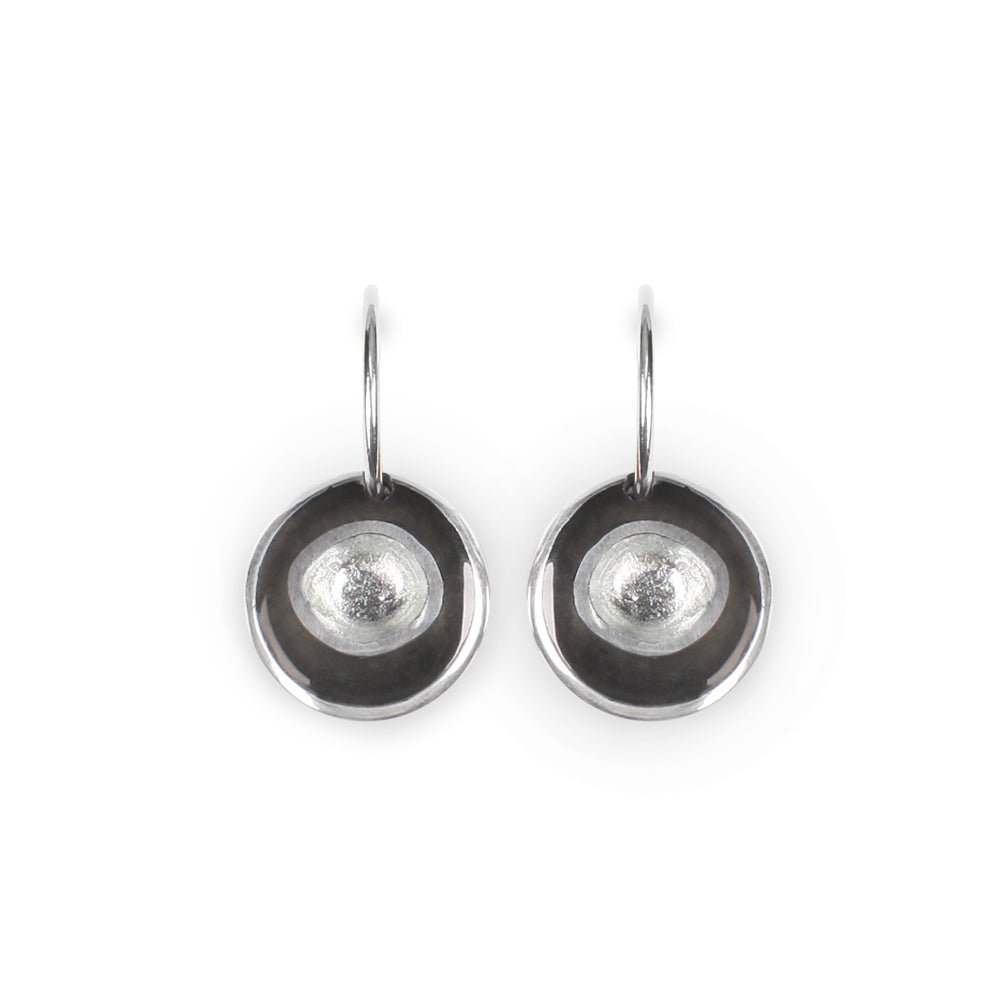 Black Organic Circles Creole Earrings | The Jewellery Stop