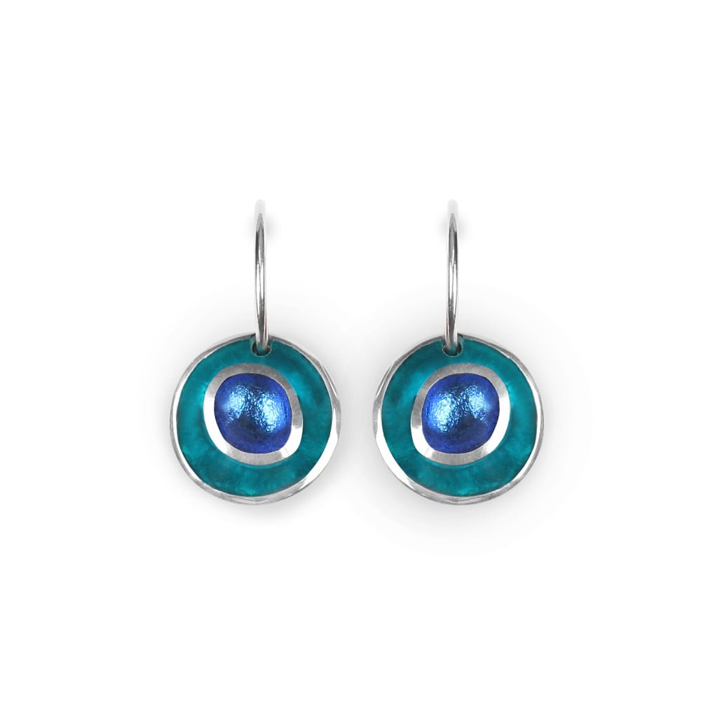 Teal Organic Circles Creole Earrings | The Jewellery Stop