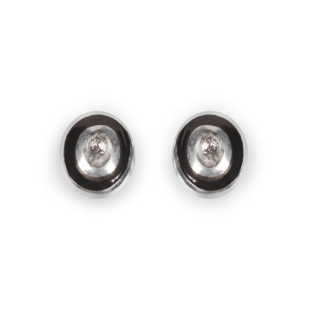 Black Organic Circles Stud Earrings | The Jewellery Stop