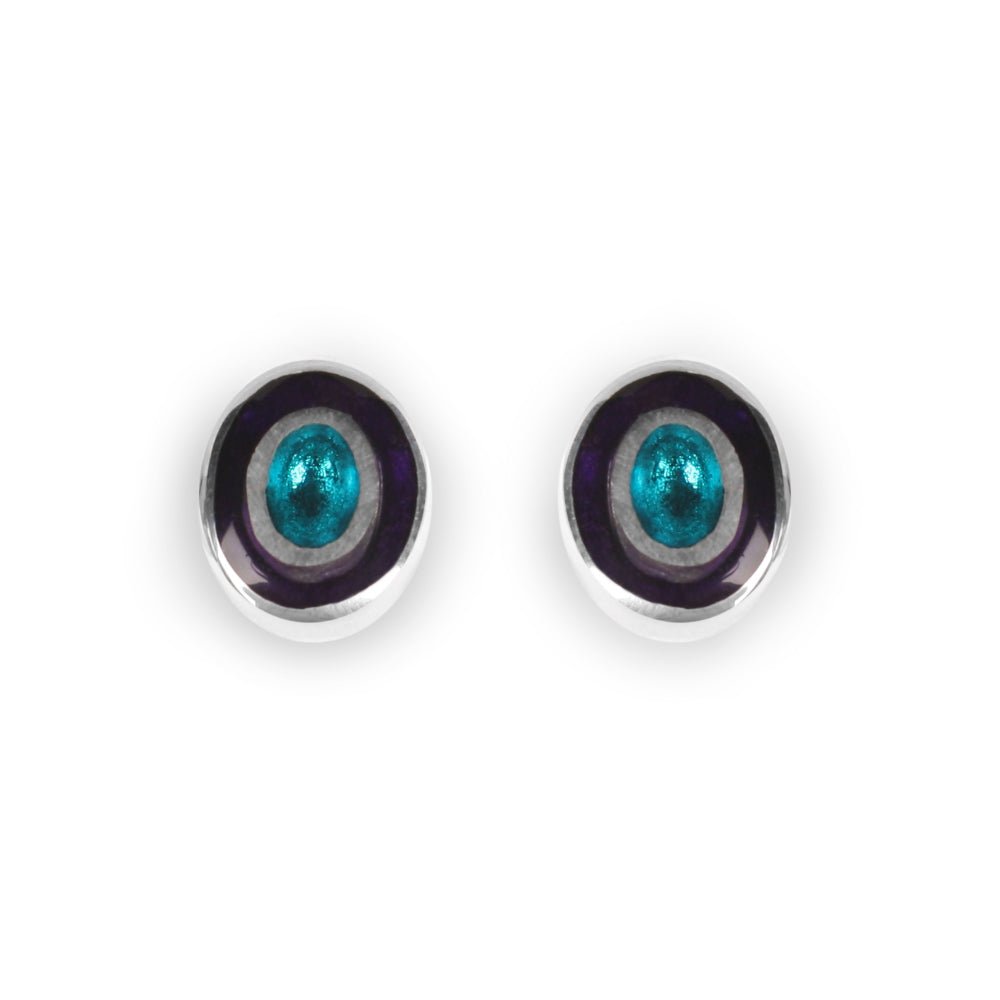 Peacock Organic Circles Stud Earrings | The Jewellery Stop
