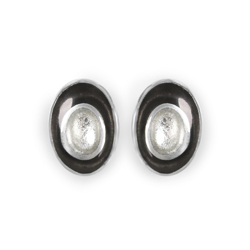 Black Organic Circles Clip Earrings | The Jewellery Stop