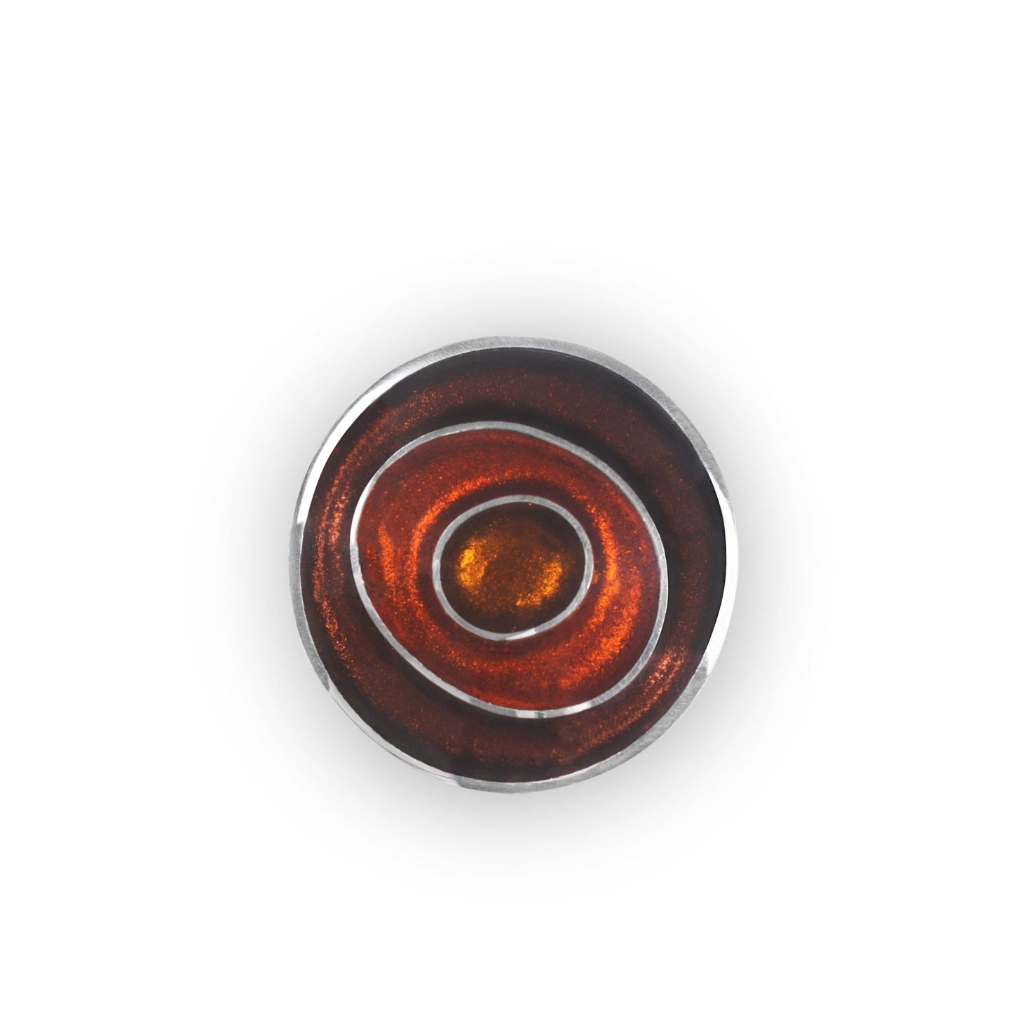 Pumpkin Organic Circles Brooch | The Jewellery Stop