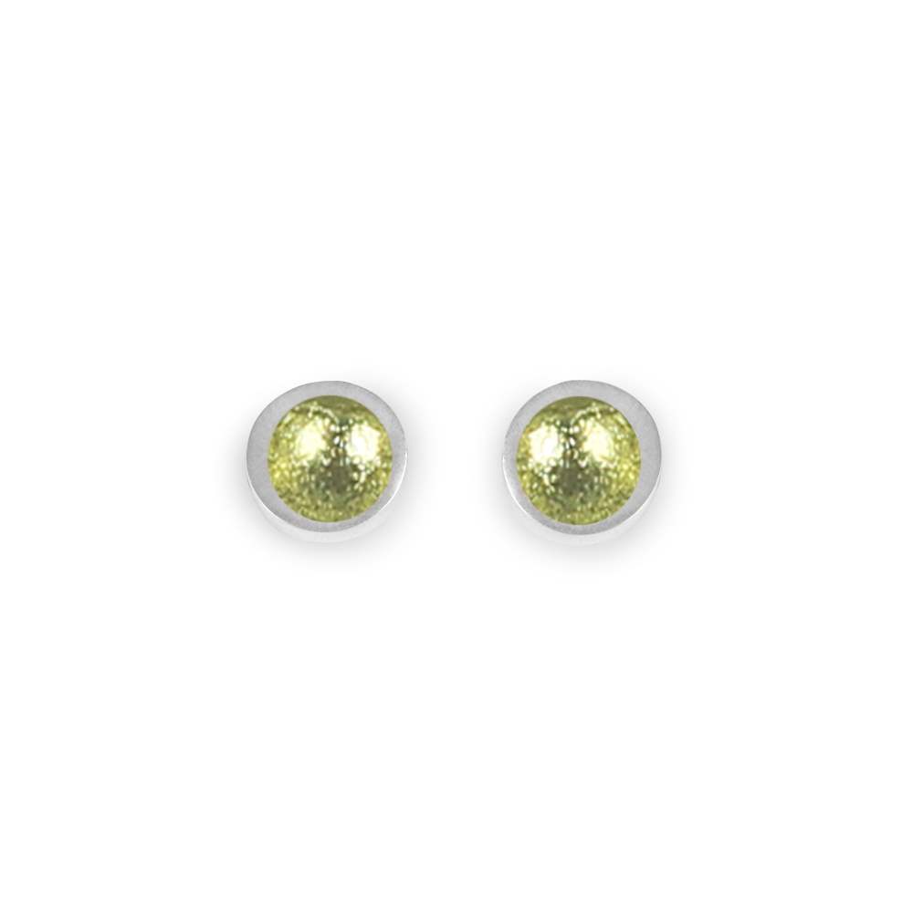 Lime Textured Stack Round Stud Earrings | The Jewellery Stop