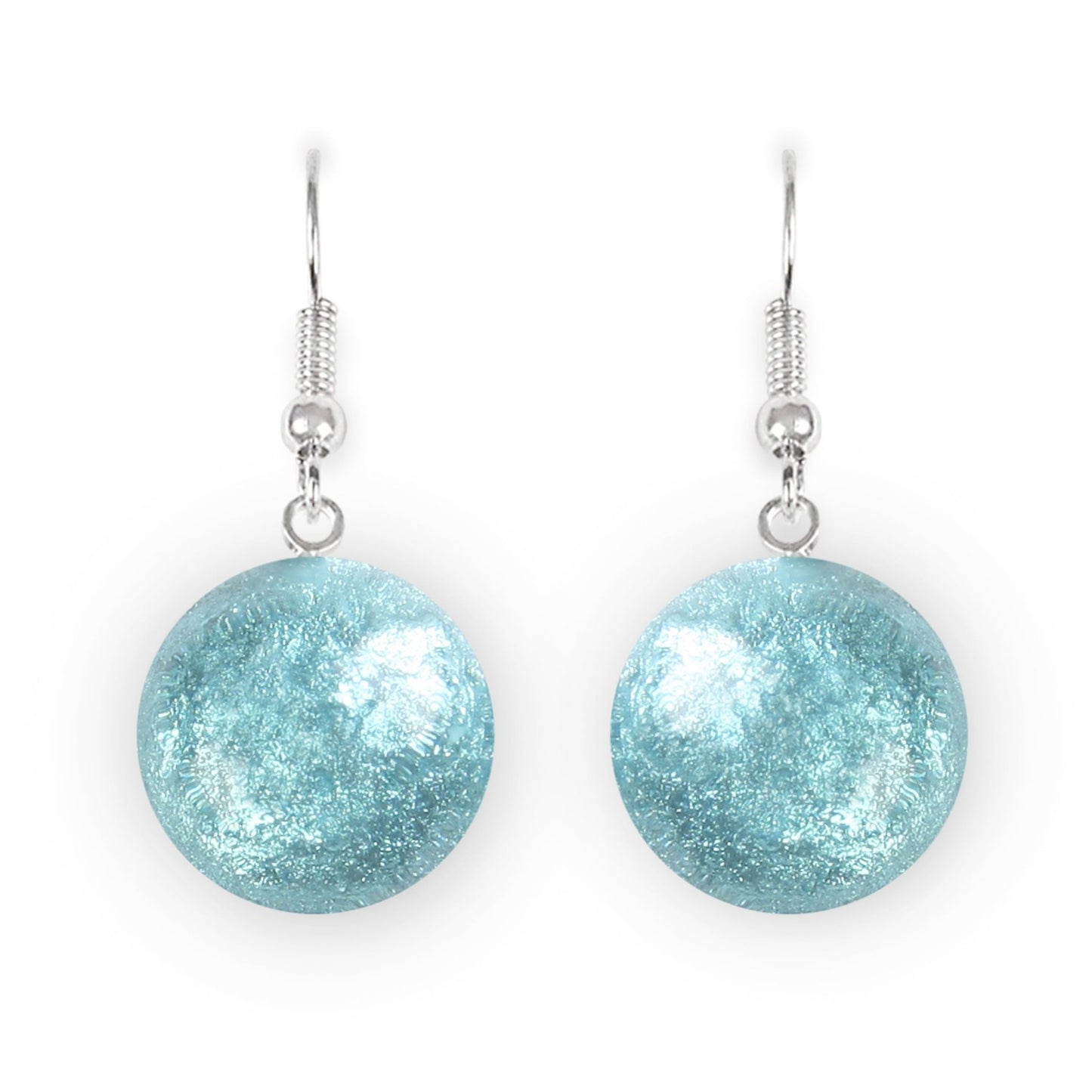 Aqua Cabouchon Combi Fish Hook Earrings | The Jewellery Stop