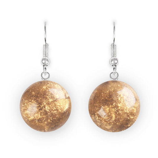 Gold Cabouchon Combi Fish Hook Earrings | The Jewellery Stop