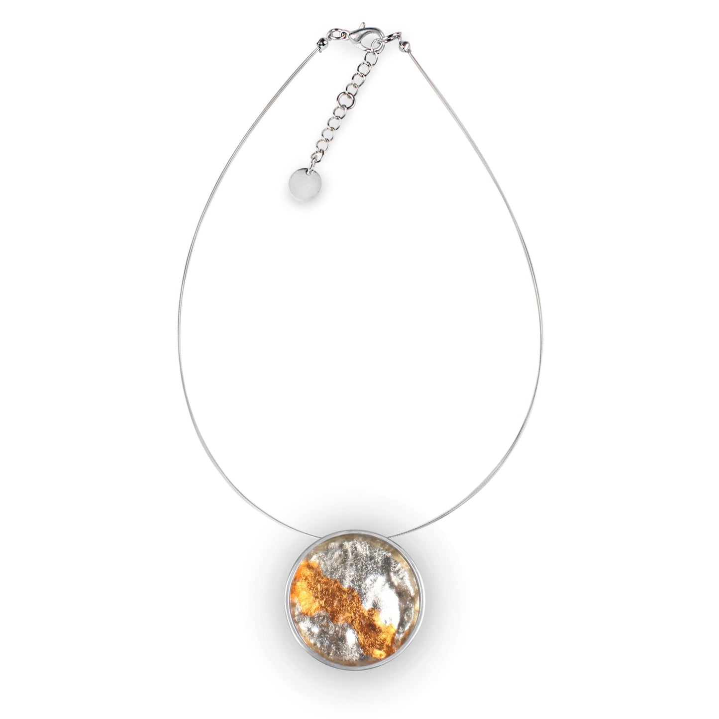 Gold Stained Glass Round Pendant | The Jewellery Stop