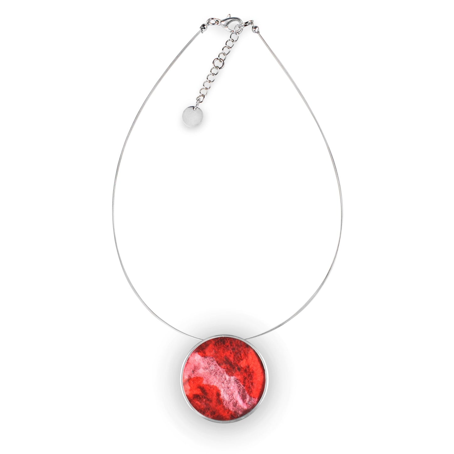 Red Stained Glass Round Pendant | The Jewellery Stop