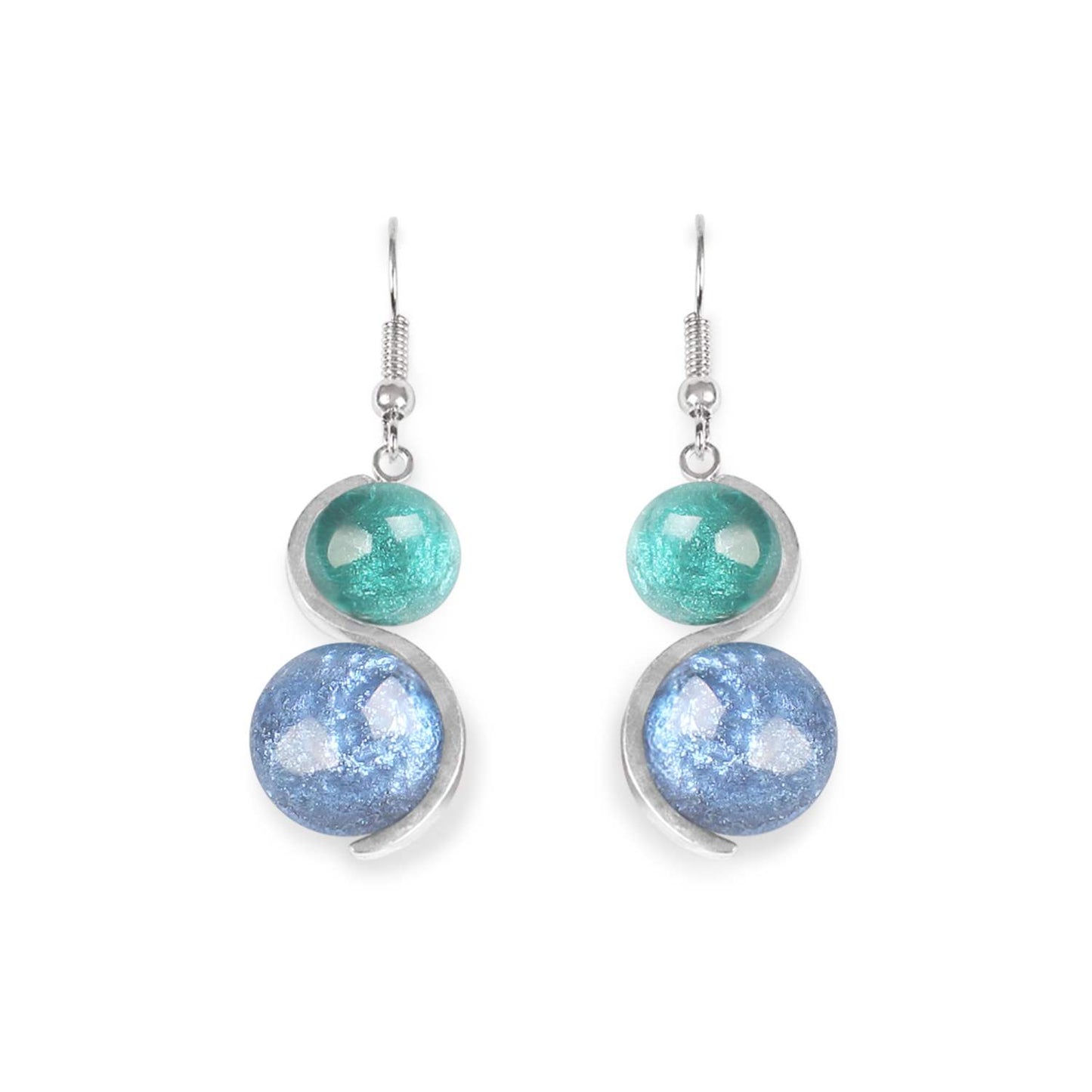 Mediterranean Bubble Combi Fish Hook Earrings | The Jewellery Stop