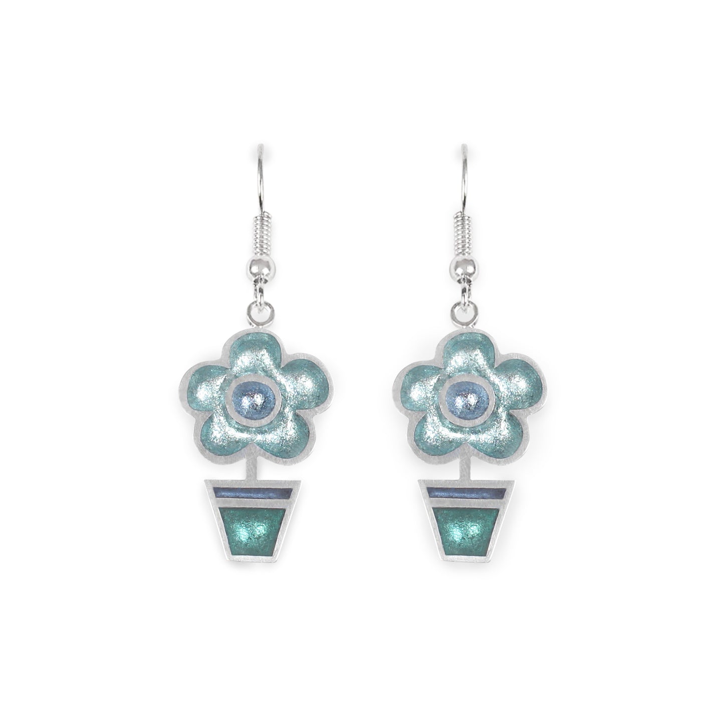 Mediterranean Flower Pot Fish Hook Earrings | The Jewellery Stop