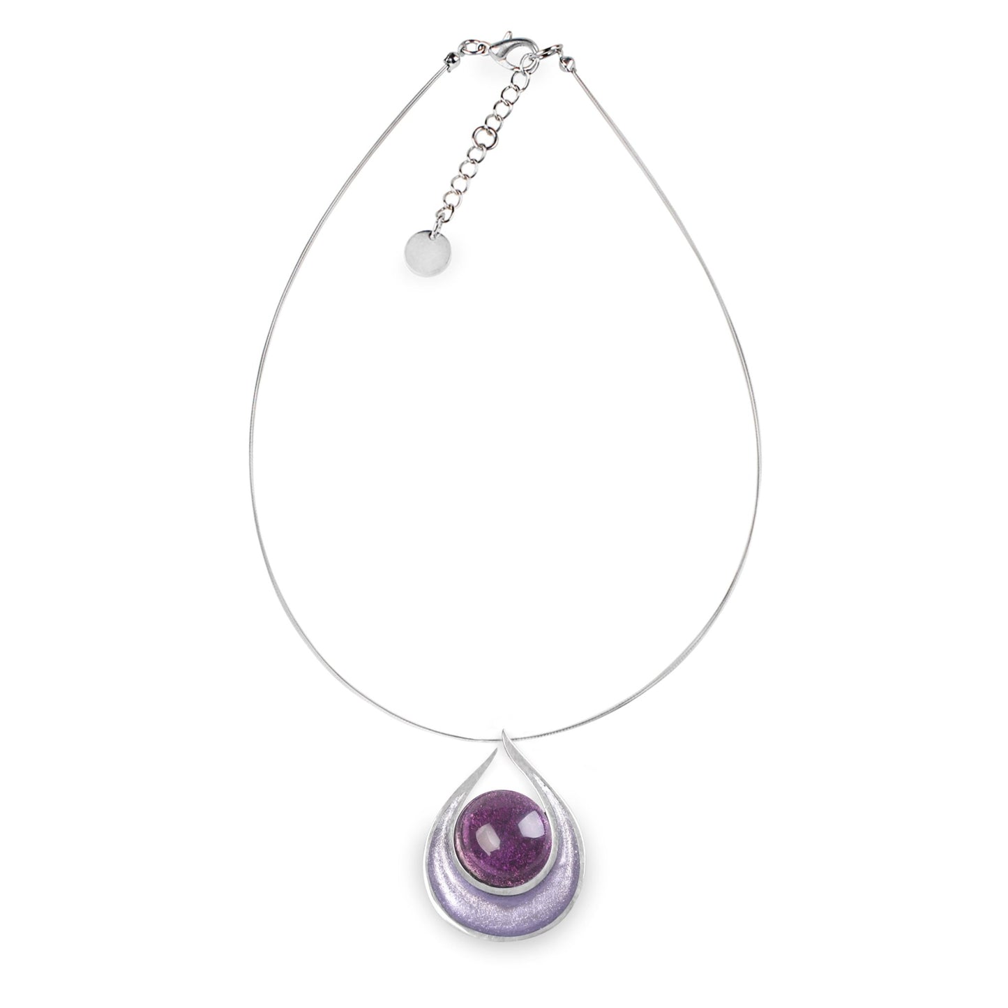 Violet Raindrop Pendant on Wire | The Jewellery Stop