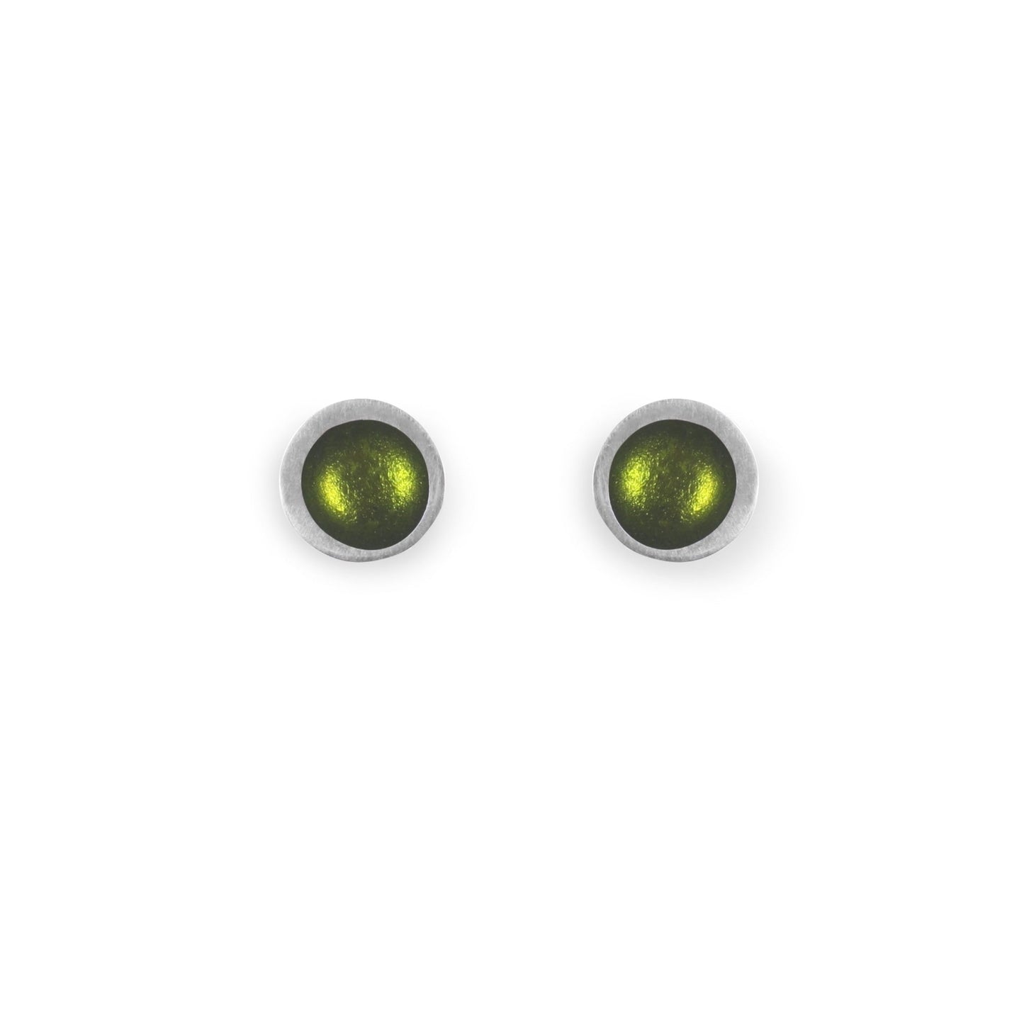Green Organic Circle Small Stud Earrings | The Jewellery Stop