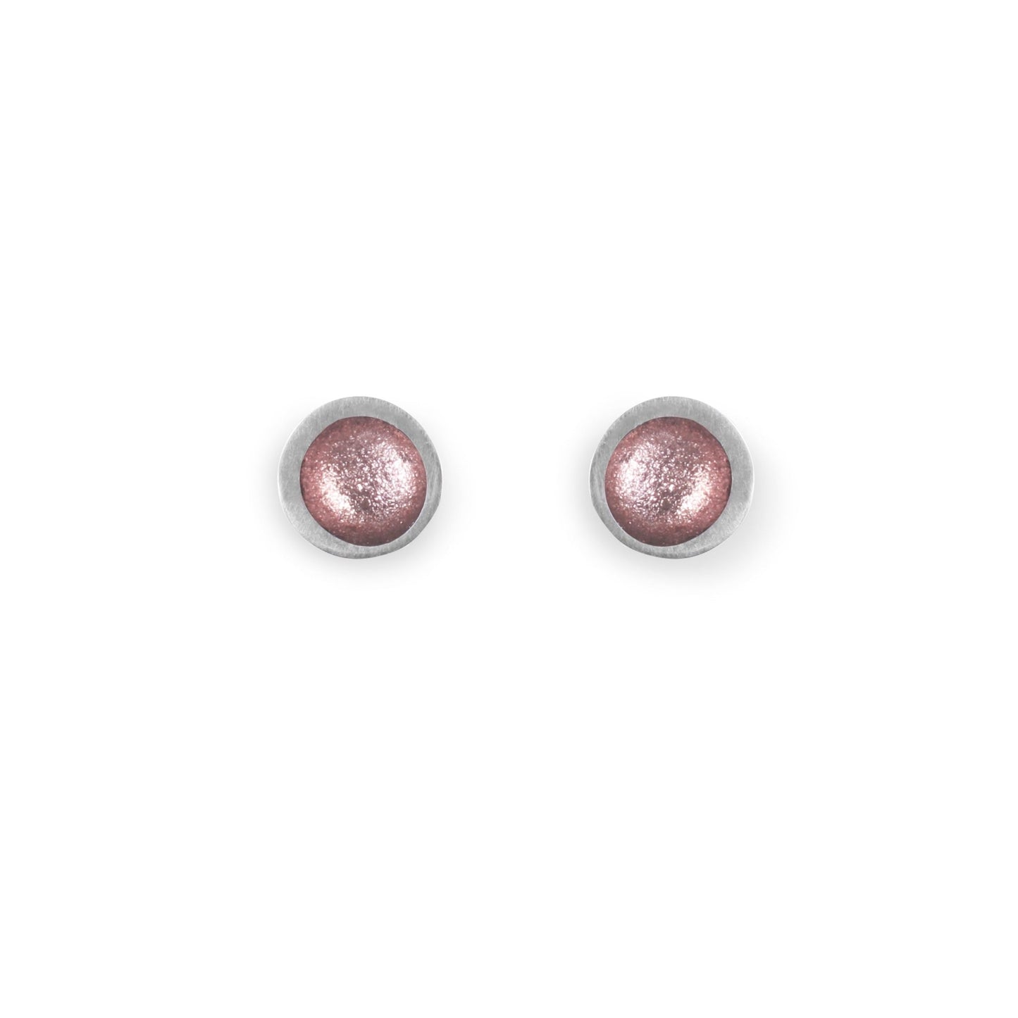 Old Rose Organic Circle Small Stud Earrings | The Jewellery Stop