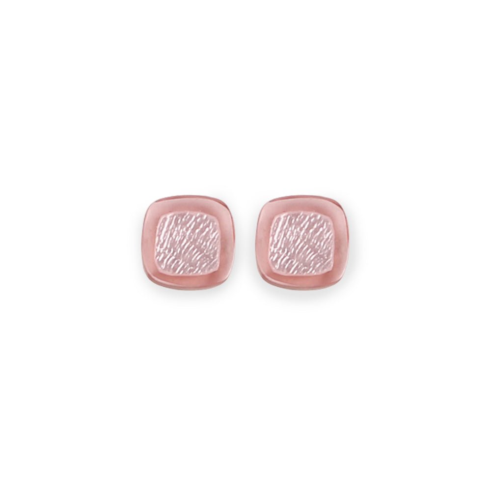 Cherry Abstract Squares Stud Earrings | The Jewellery Stop
