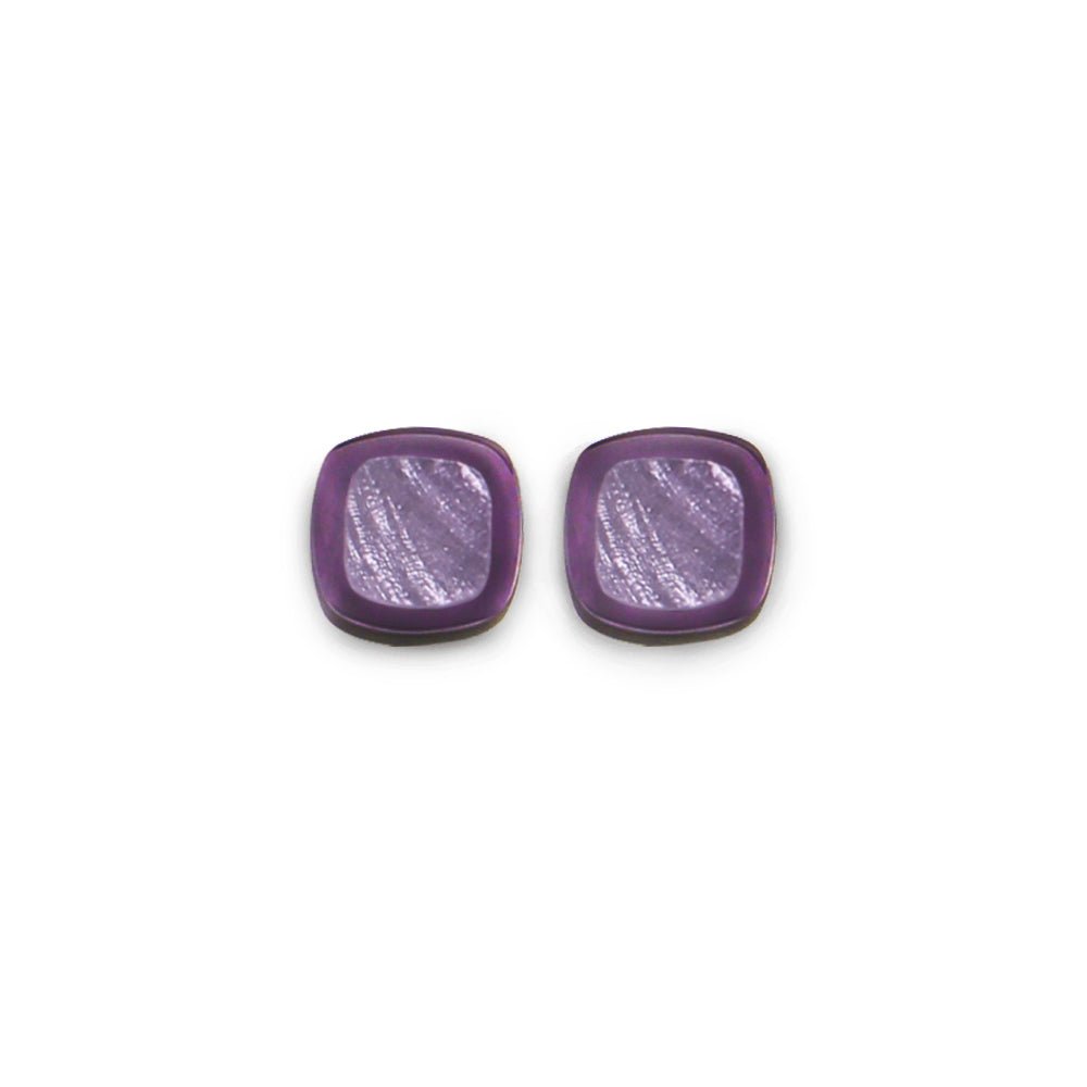 Lilac Abstract Squares Stud Earrings | The Jewellery Stop