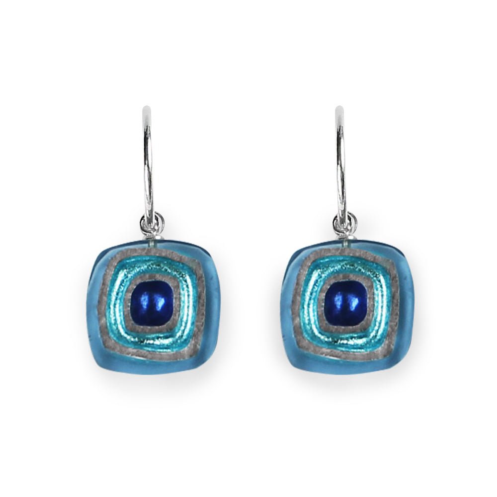 Haze Abstract Squares Creole Earrings | The Jewellery Stop