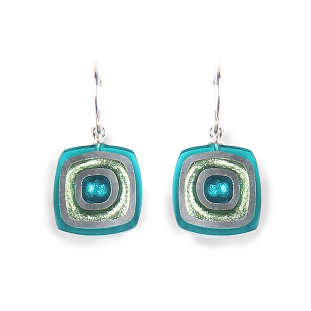 Jade Abstract Squares Creole Earrings | The Jewellery Stop