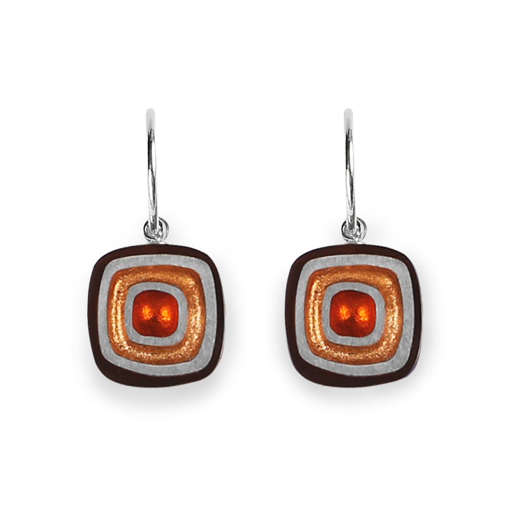 Spice Abstract Squares Creole Earrings | The Jewellery Stop