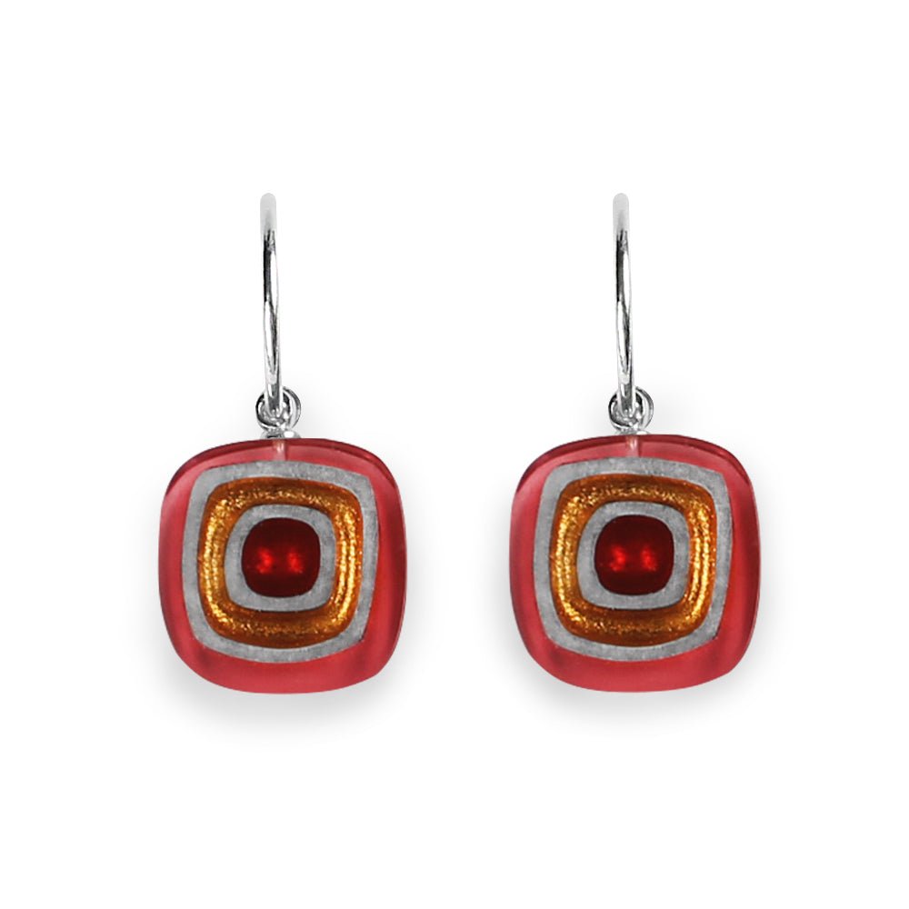 Tutti Fruitti Abstract Squares Creole Earrings | The Jewellery Stop