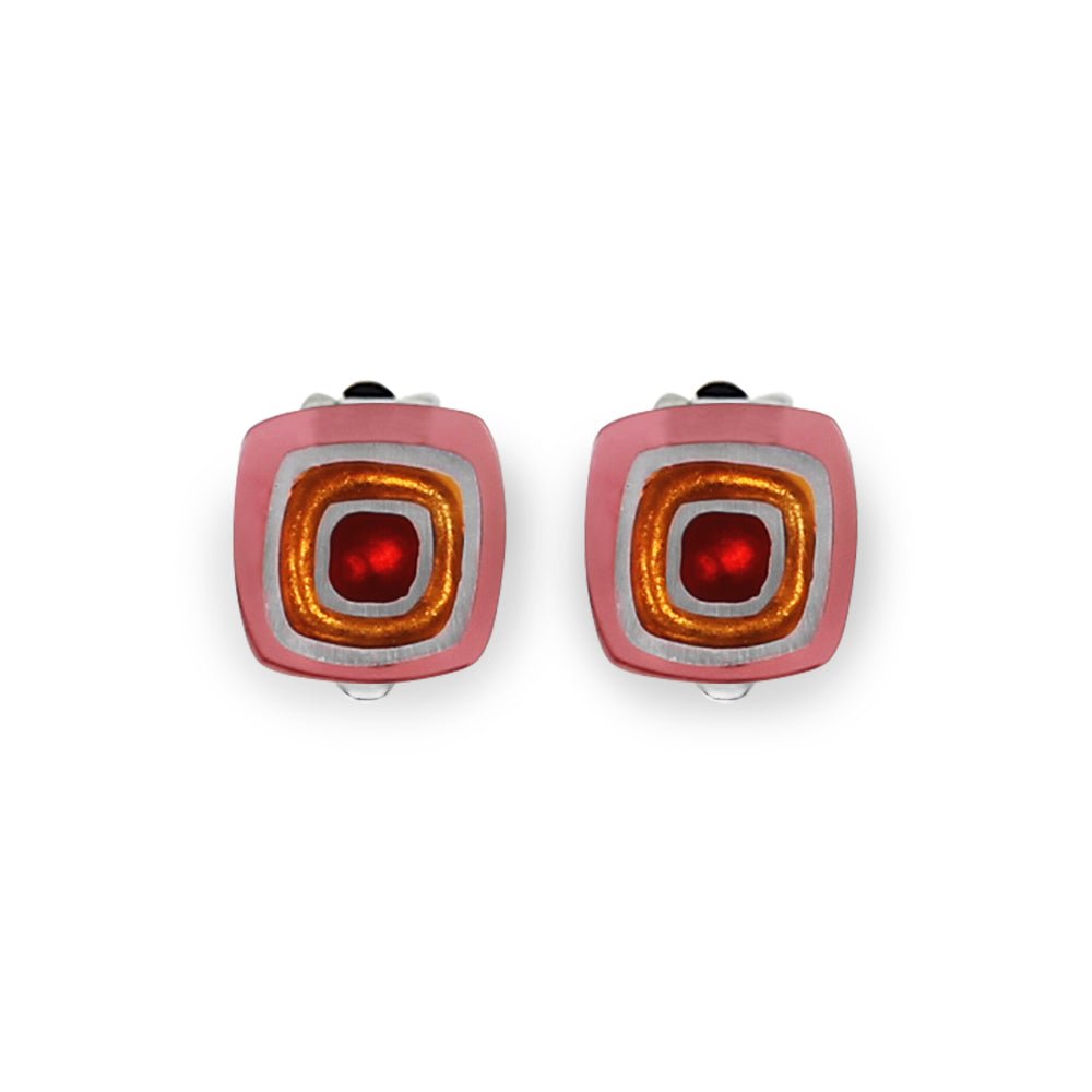 Tutti Fruitti Abstract Squares Clip Earrings | The Jewellery Stop