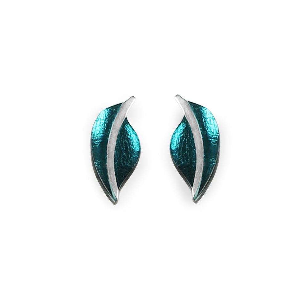 Jade Leaf Stud Earrings | The Jewellery Stop