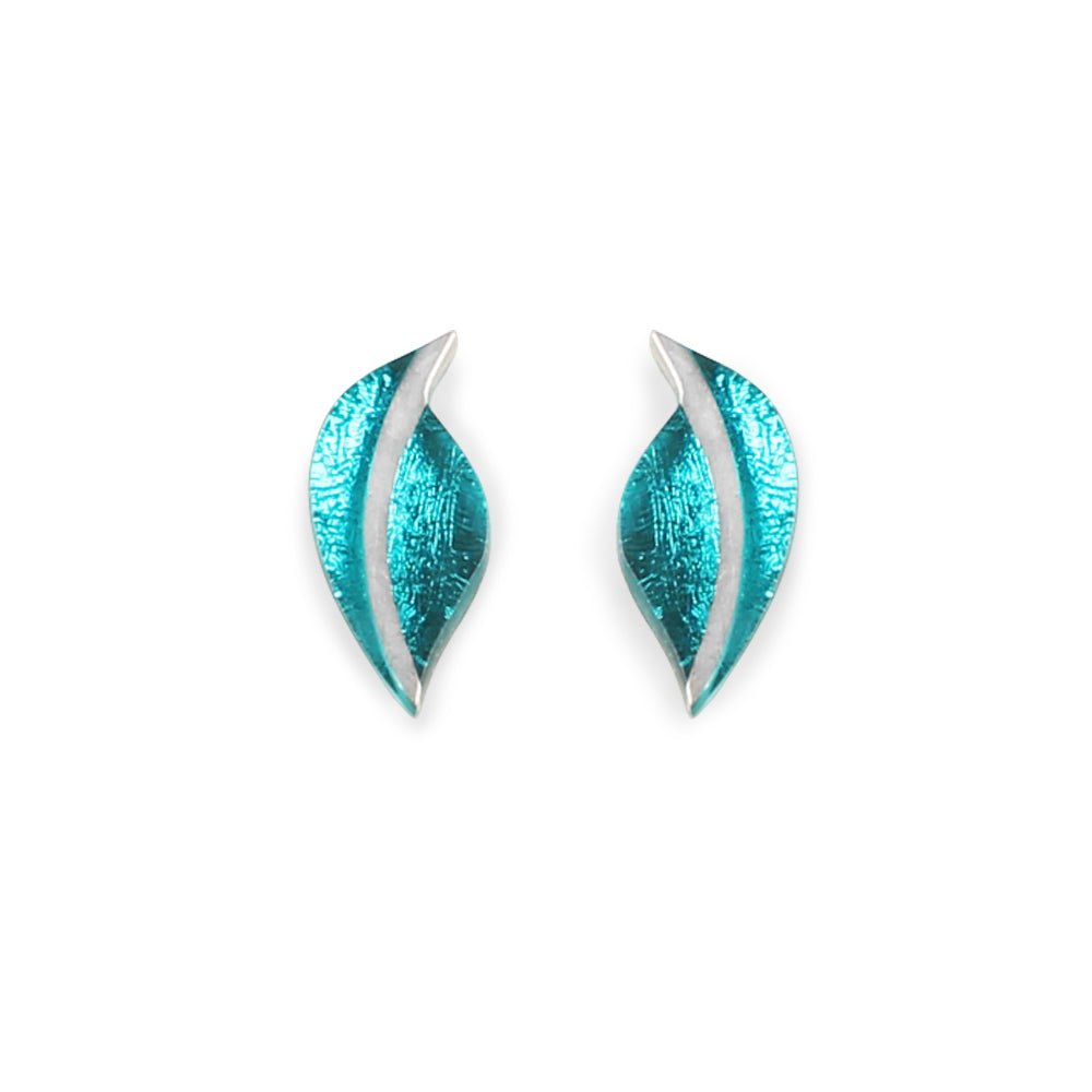 Peacock Leaf Stud Earrings | The Jewellery Stop