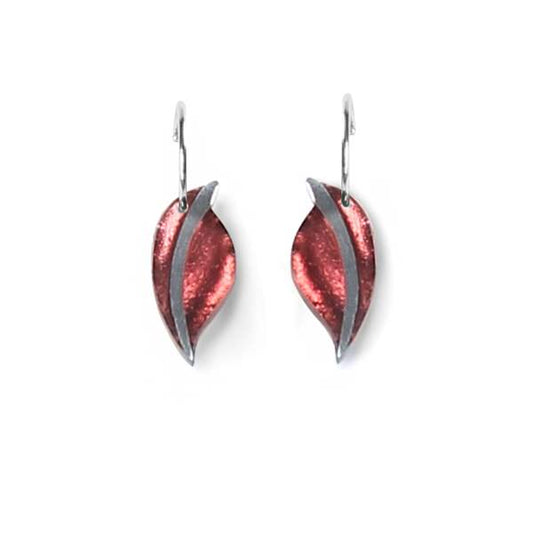 Claret Leaf Creole Earrings | The Jewellery Stop