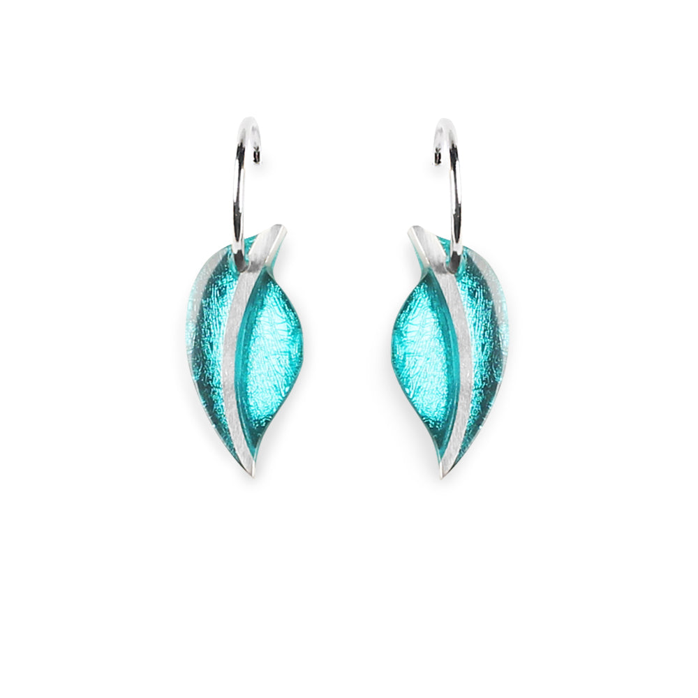 Peacock Leaf Creole Earrings | The Jewellery Stop