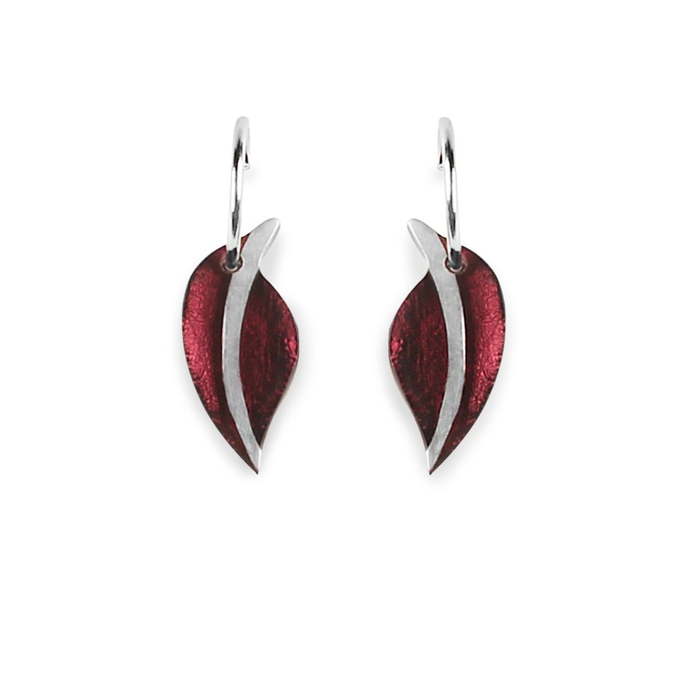 Plum Leaf Creole Earrings | The Jewellery Stop