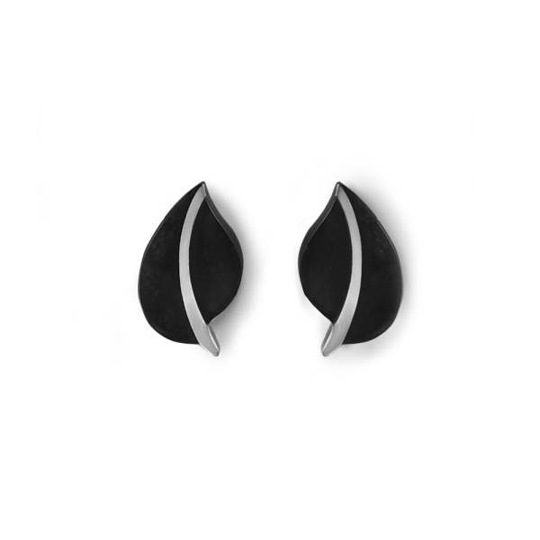Black Leaf Clip Earrings | The Jewellery Stop