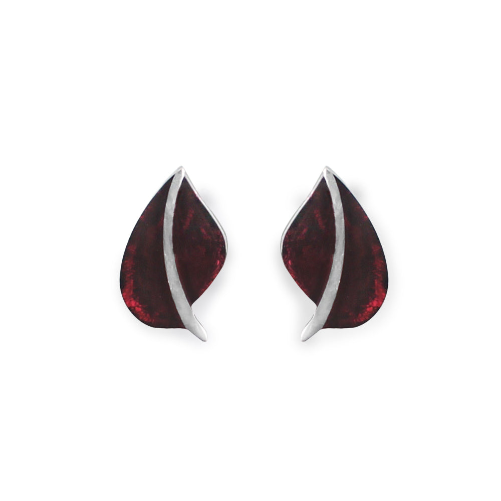 Plum Leaf Clip Earrings | The Jewellery Stop