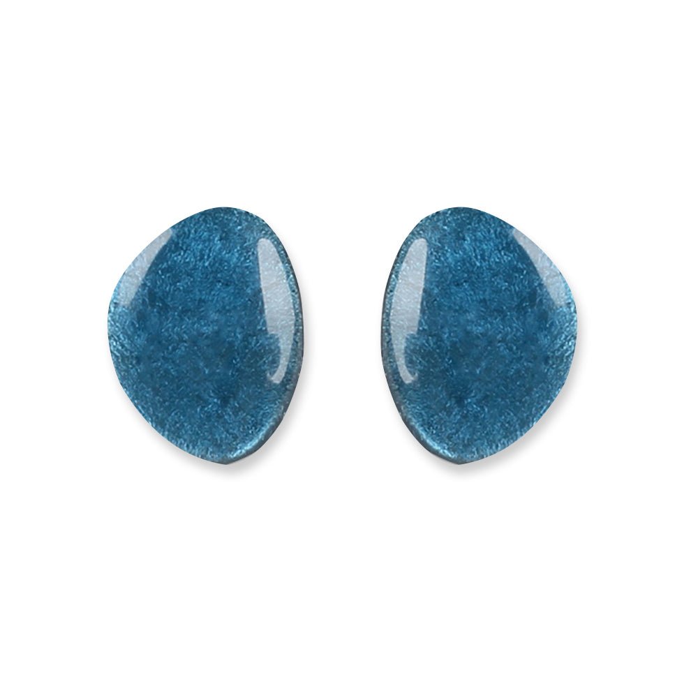 Denim Pebble Clip Earrings | The Jewellery Stop