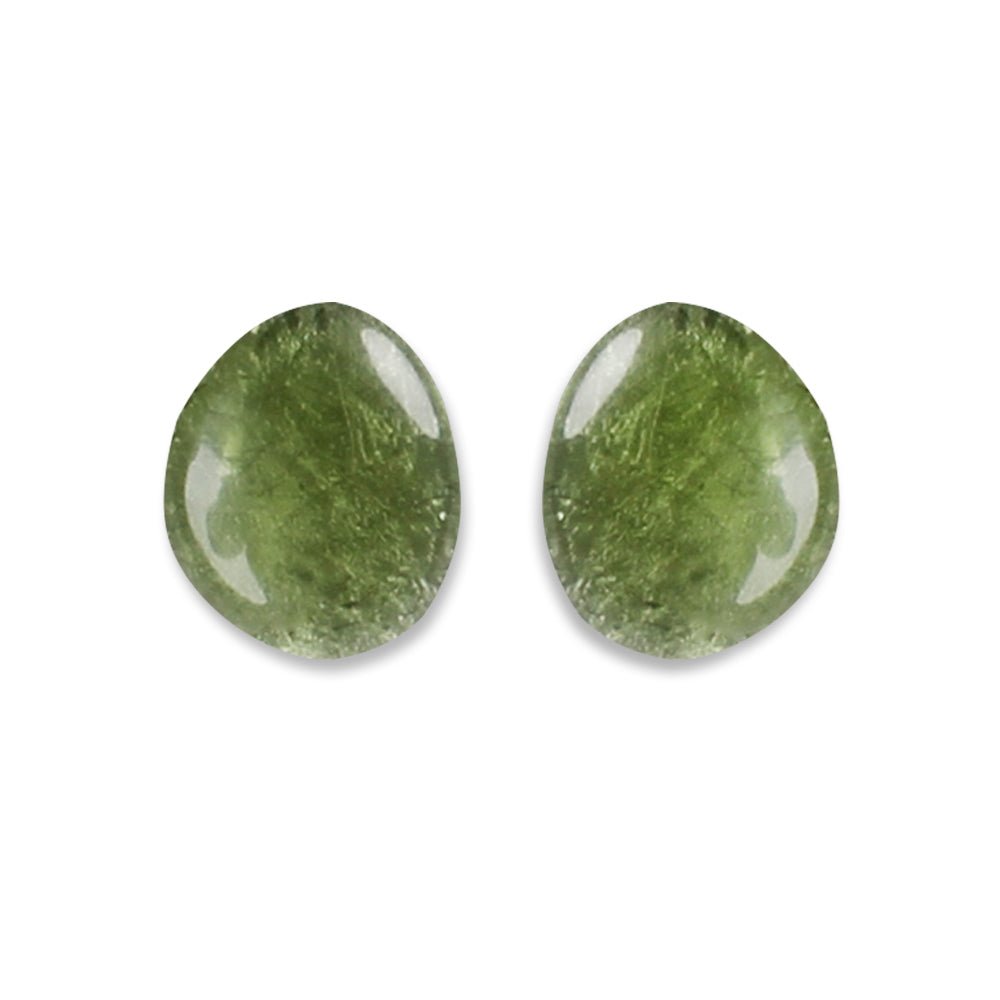 Moss Pebble Clip Earrings | The Jewellery Stop