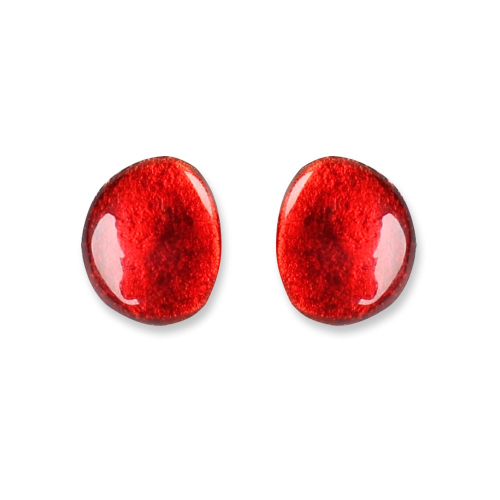 Red Pebble Clip Earrings | The Jewellery Stop