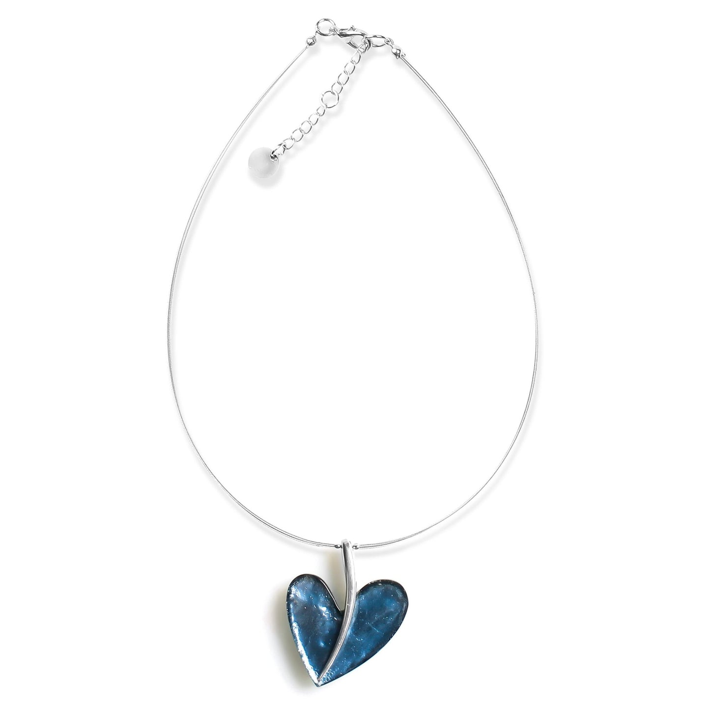 Blue Lollipop Heart Double Sided Pendant | The Jewellery Stop