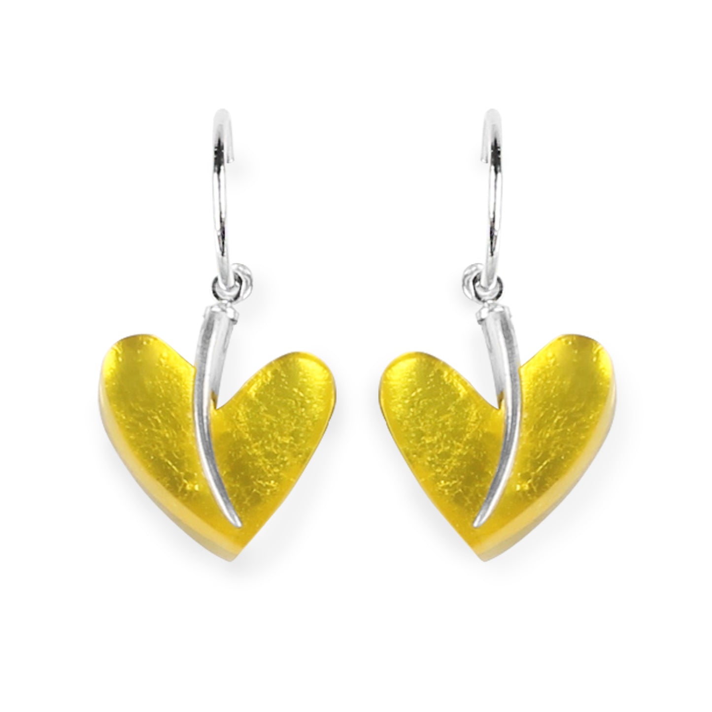 Lemon Lollipop Heart Double Sided Creole Earrings | The Jewellery Stop