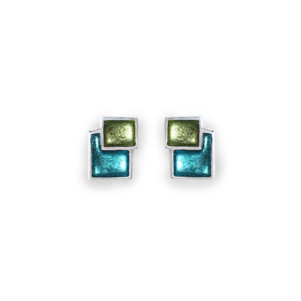 Jade Collage Double Stud Earrings | The Jewellery Stop
