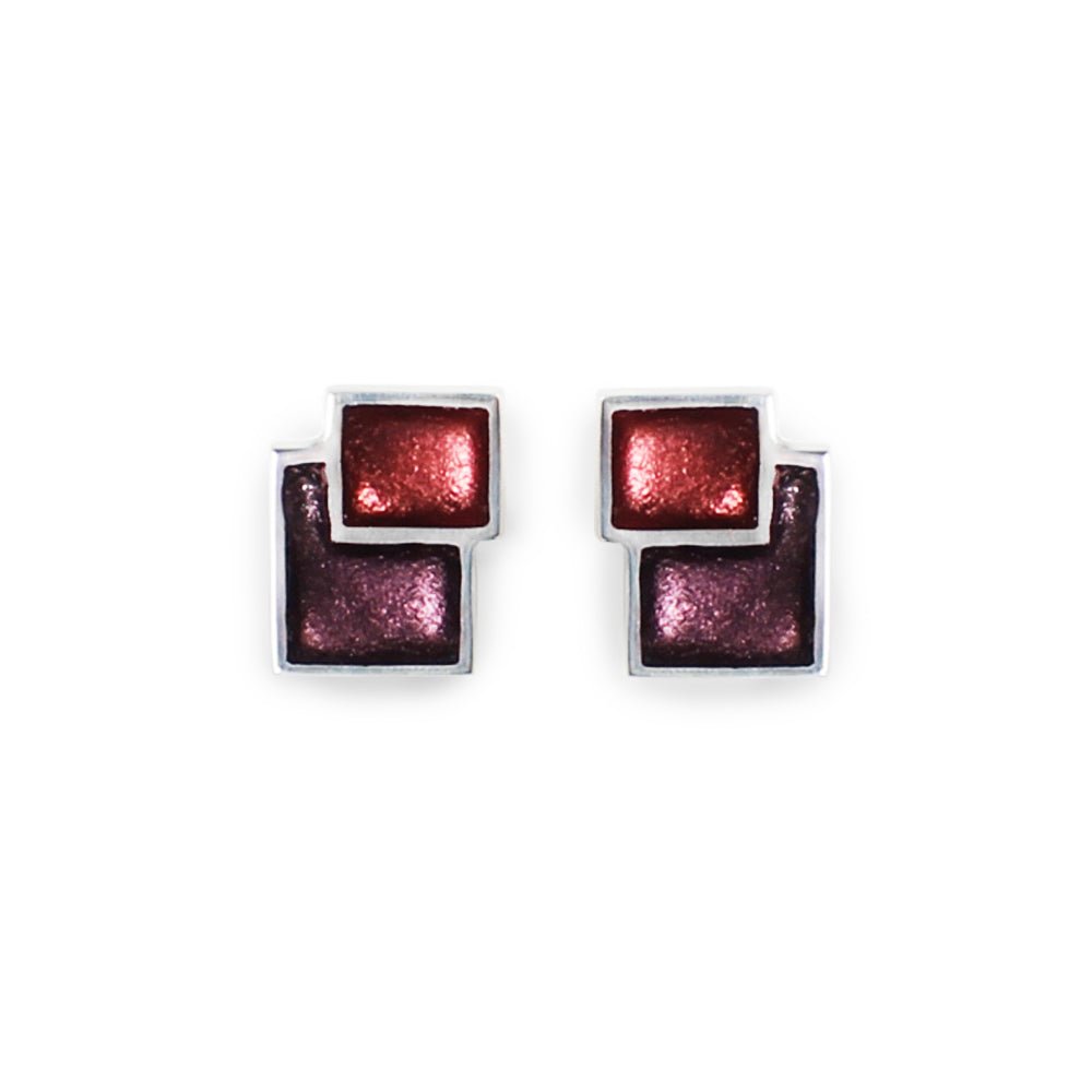 Claret Collage Clip Earrings | The Jewellery Stop