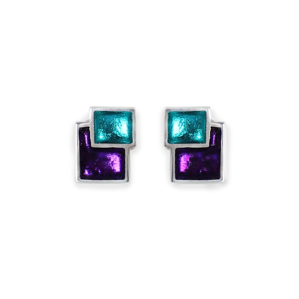 Peacock Collage Clip Earrings | The Jewellery Stop