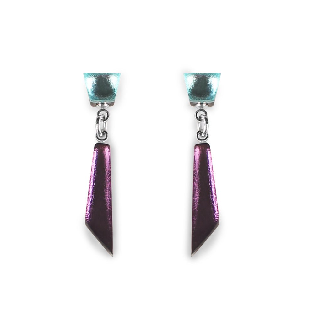 Kingfisher Icicle Double Drop Stud Earrings | The Jewellery Stop