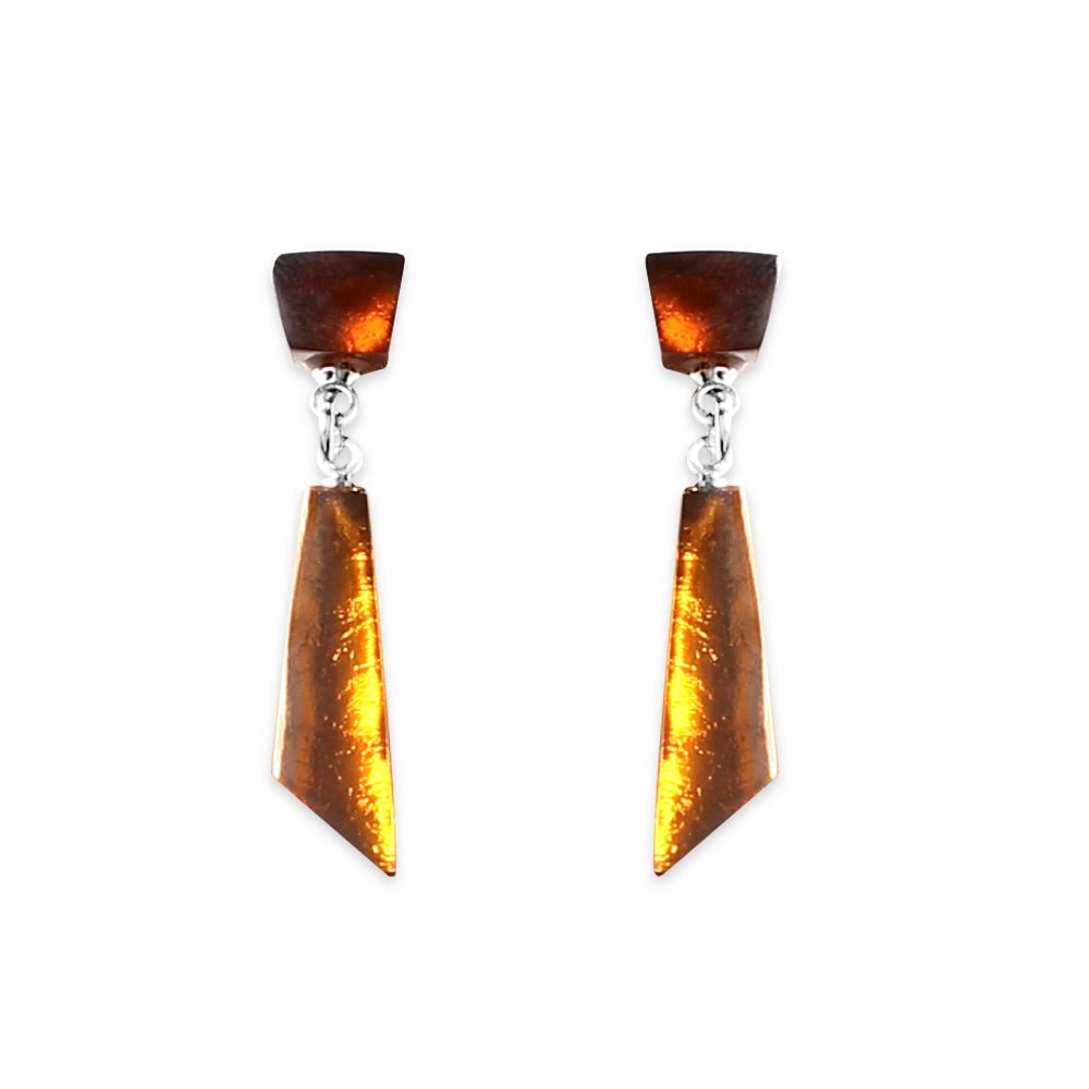 Mustard Icicle Double Drop Stud Earrings | The Jewellery Stop