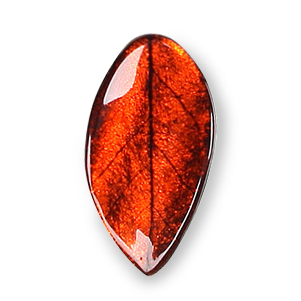 Amber Curved Leaf Brooch | The Jewellery Stop