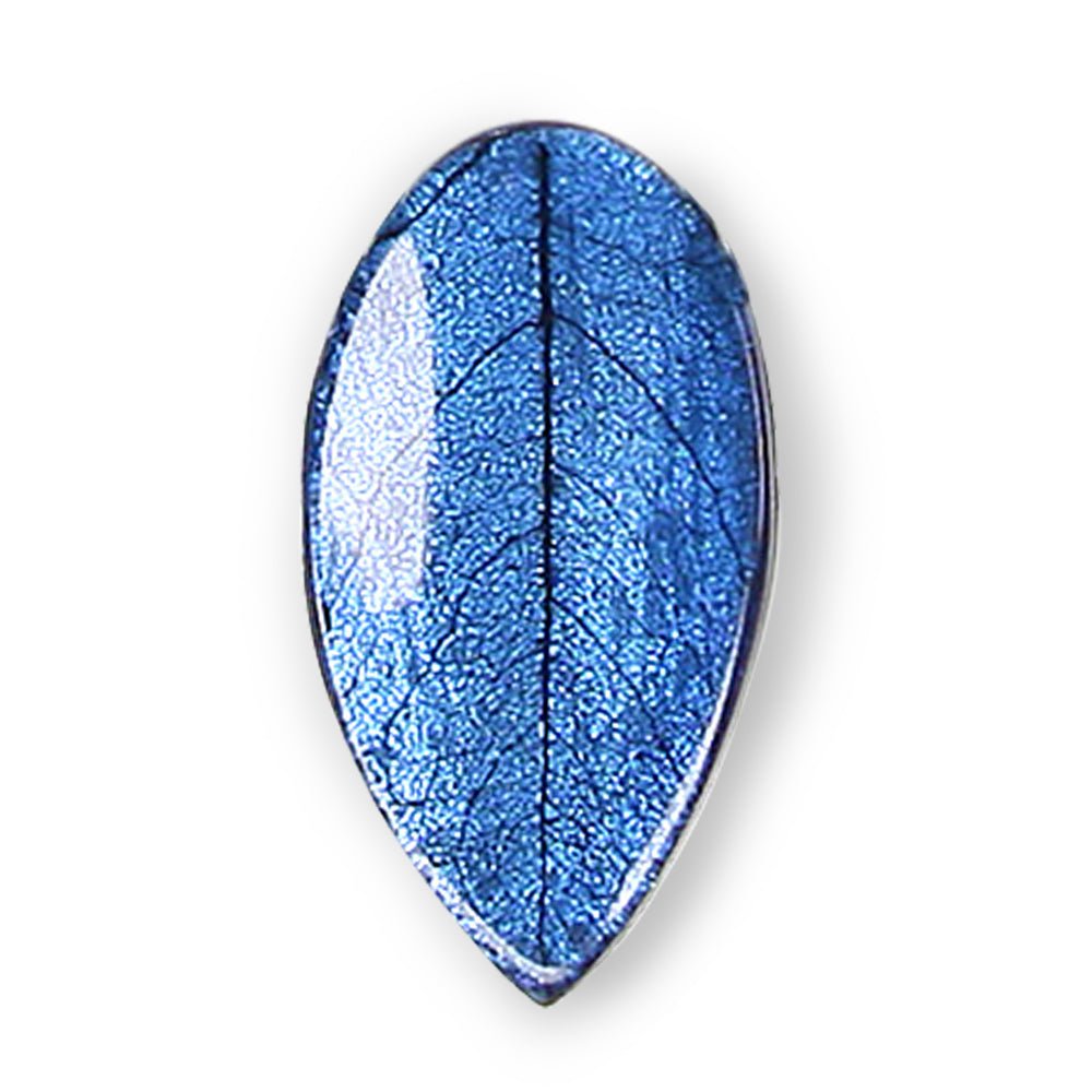 Cobalt Curved Leaf Brooch | The Jewellery Stop