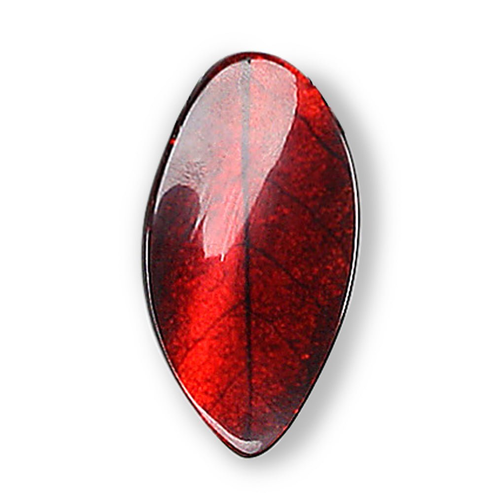 Red Curved Leaf Brooch | The Jewellery Stop