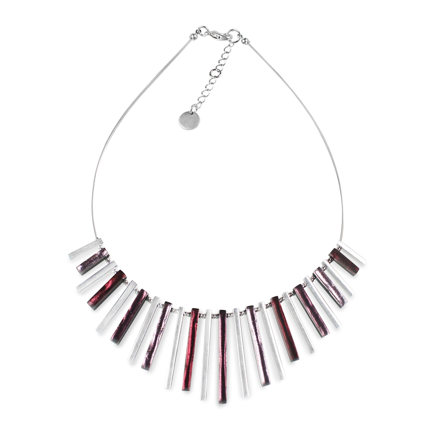 Plum Square Sticks Necklace | The Jewellery Stop