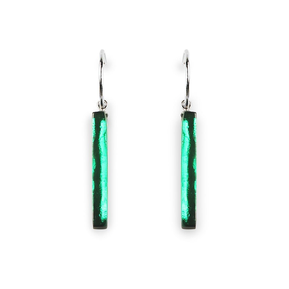 Emerald Square Sticks Creole Earrings | The Jewellery Stop