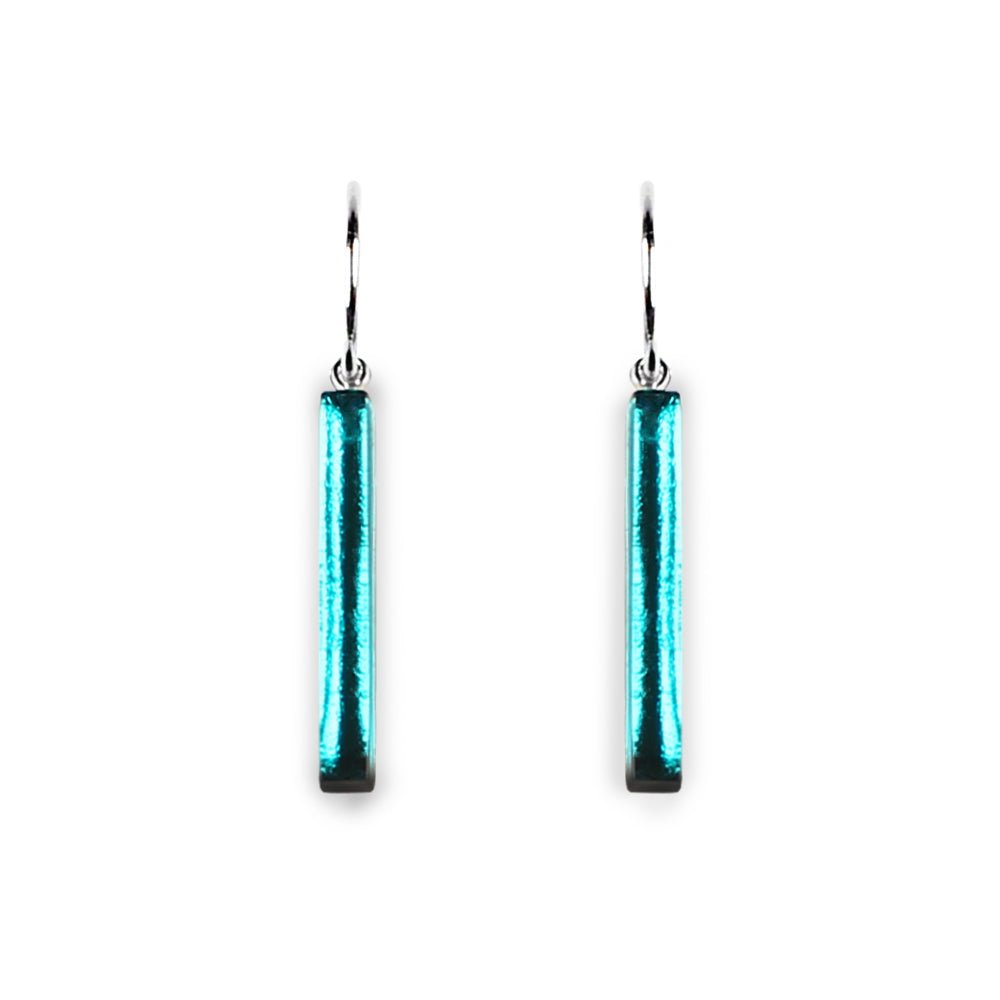 Teal Square Sticks Creole Earrings | The Jewellery Stop